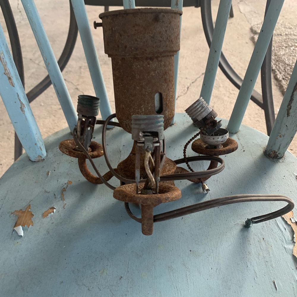 Vintage Old Rustic Metal Light Fixture